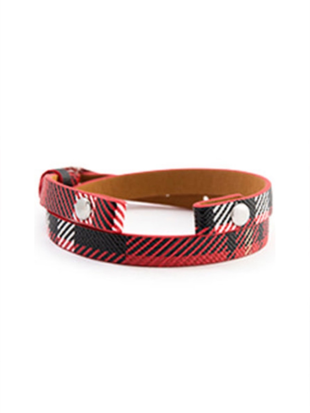 Origami Owl Holiday Red Plaid Double Wrap Band